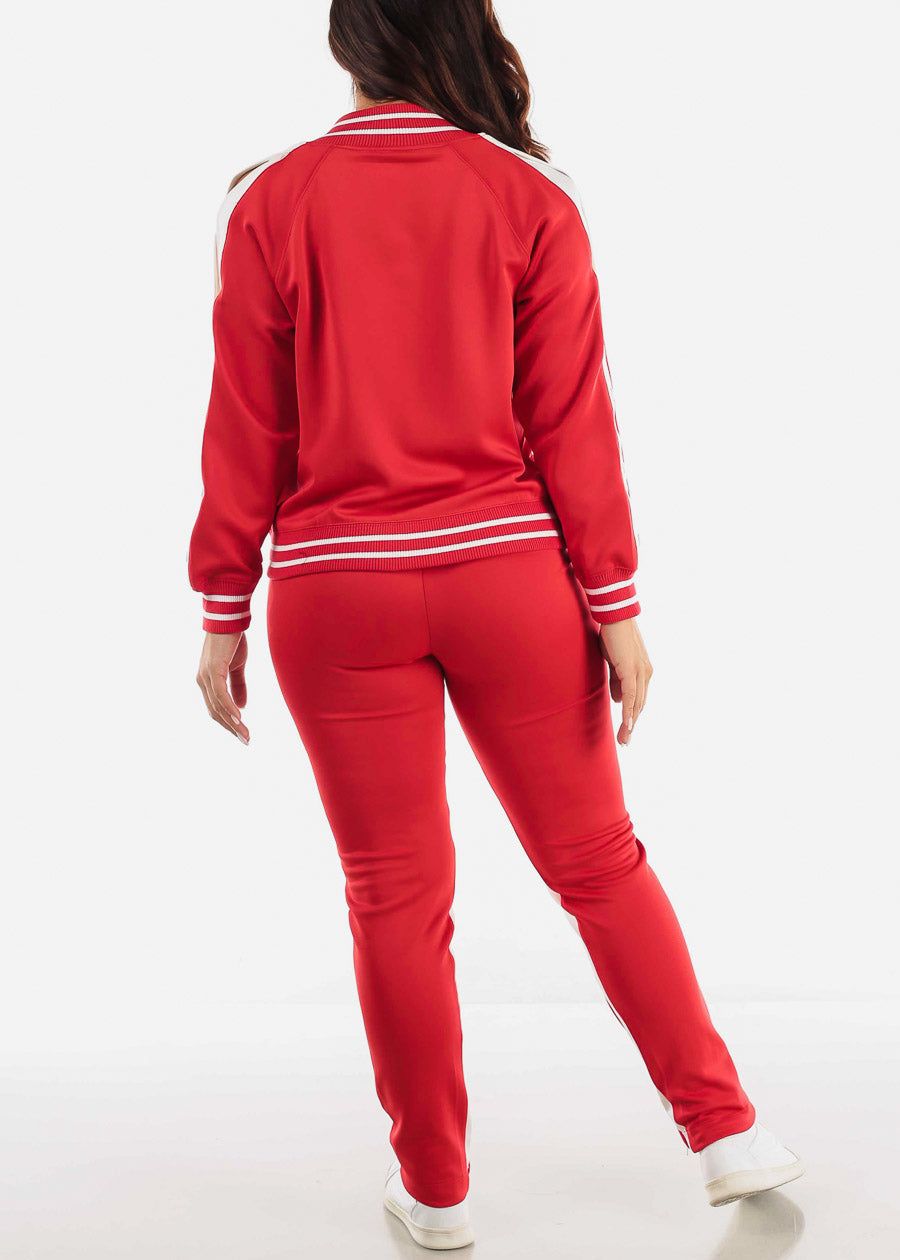 Red and White Tracksuit (2 PCE SET) sold by Moda product image thumbnail 4