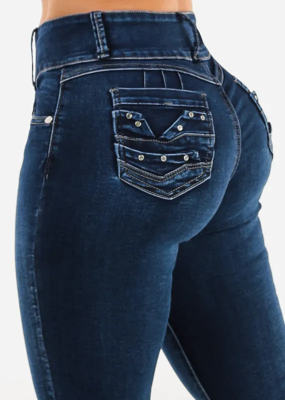 Butt Lift High Waisted Dark Skinny Jeans sold by Moda