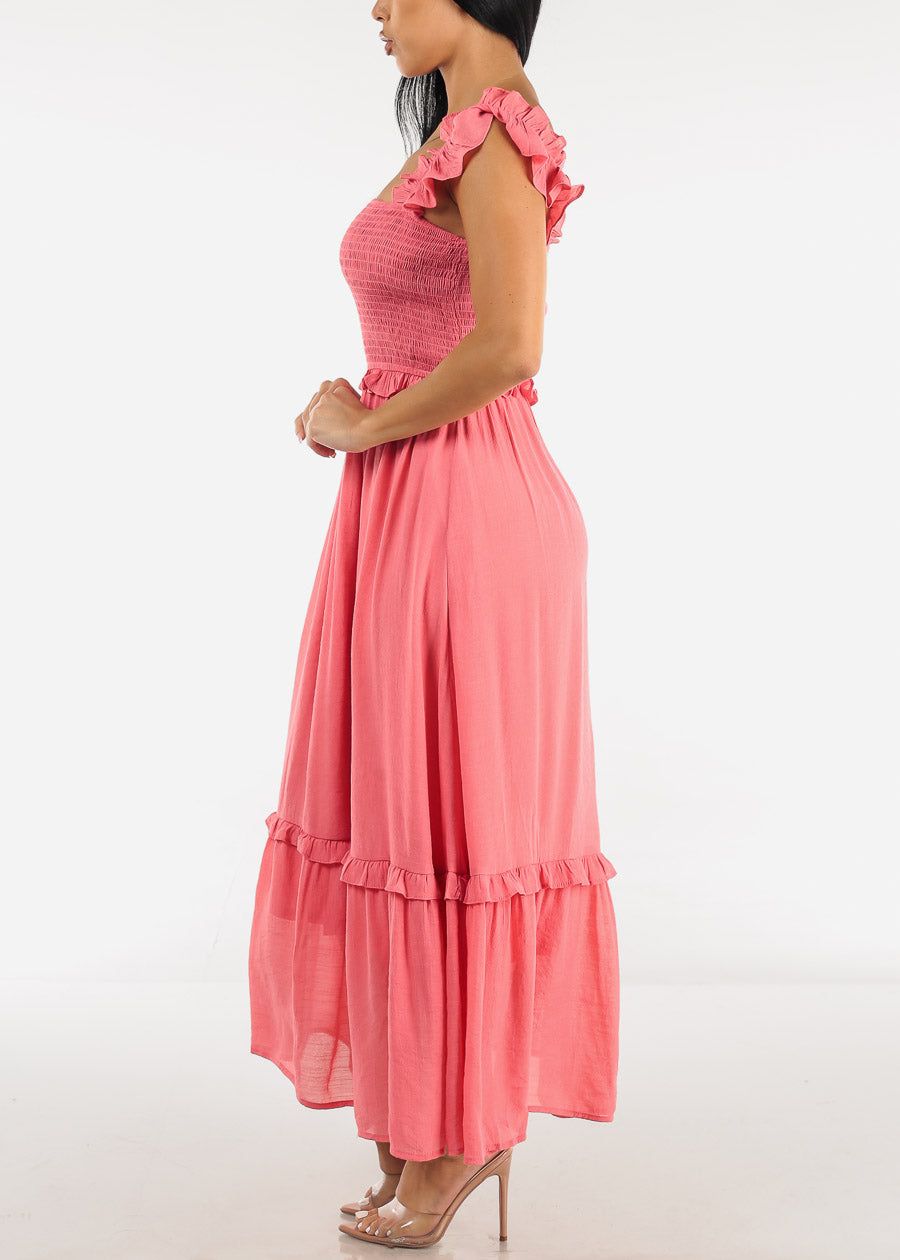 Sleeveless Smocked Midi Dress Coral sold by Moda product image thumbnail 2