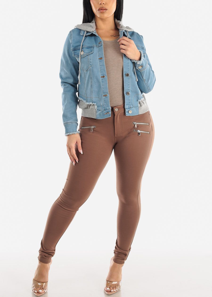 Ribbed Crewneck Long Sleeve Crop Top Mocha sold by Moda product image thumbnail 2