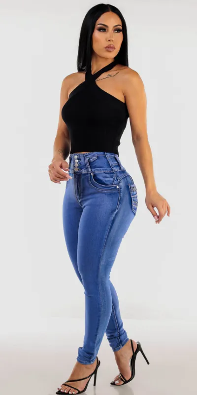 Ribbed Butt Lift Skinnies Set sold by Moda