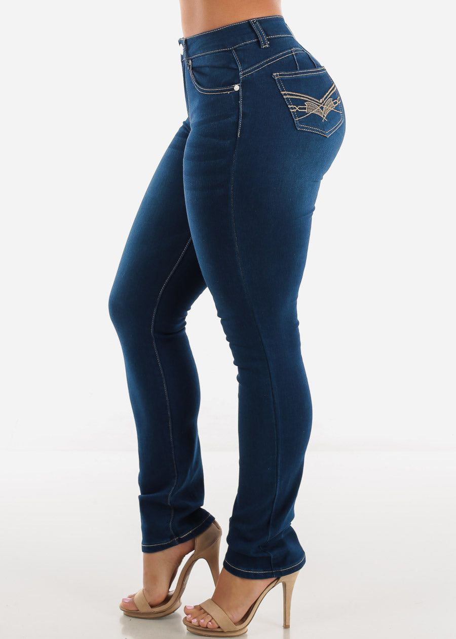 High Waist Butt Lift Straight Jeans sold by Moda product image thumbnail 4