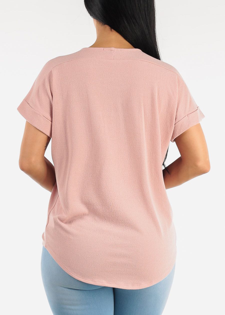 Short Sleeve Vneck Tunic Top Blush sold by Moda product image thumbnail 4