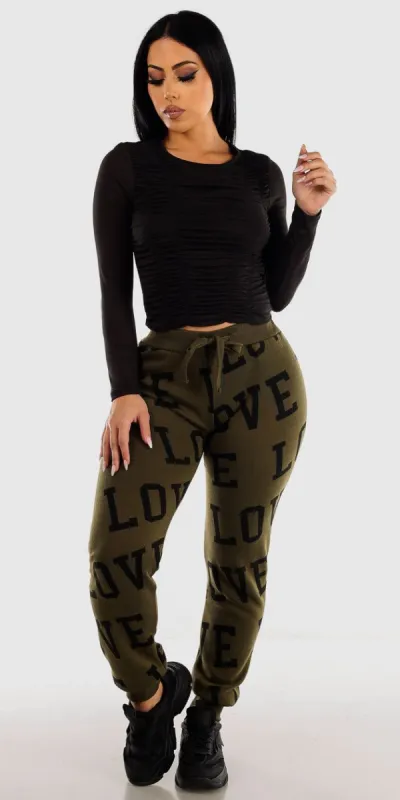 Printed Fleece Jogger Set sold by Moda