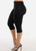 High Waisted Black Butt Lift Denim Capris sold by Moda