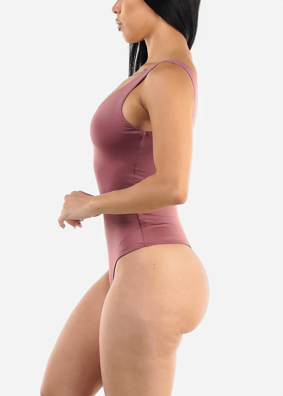 Seamless Vneck Sleeveless Thong Bodysuit Mauve sold by Moda product image thumbnail 3