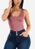 Seamless Vneck Sleeveless Thong Bodysuit Mauve sold by Moda