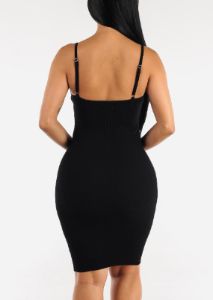 Black Sleeveless Knit Stretchy Bodycon Dress sold by Moda