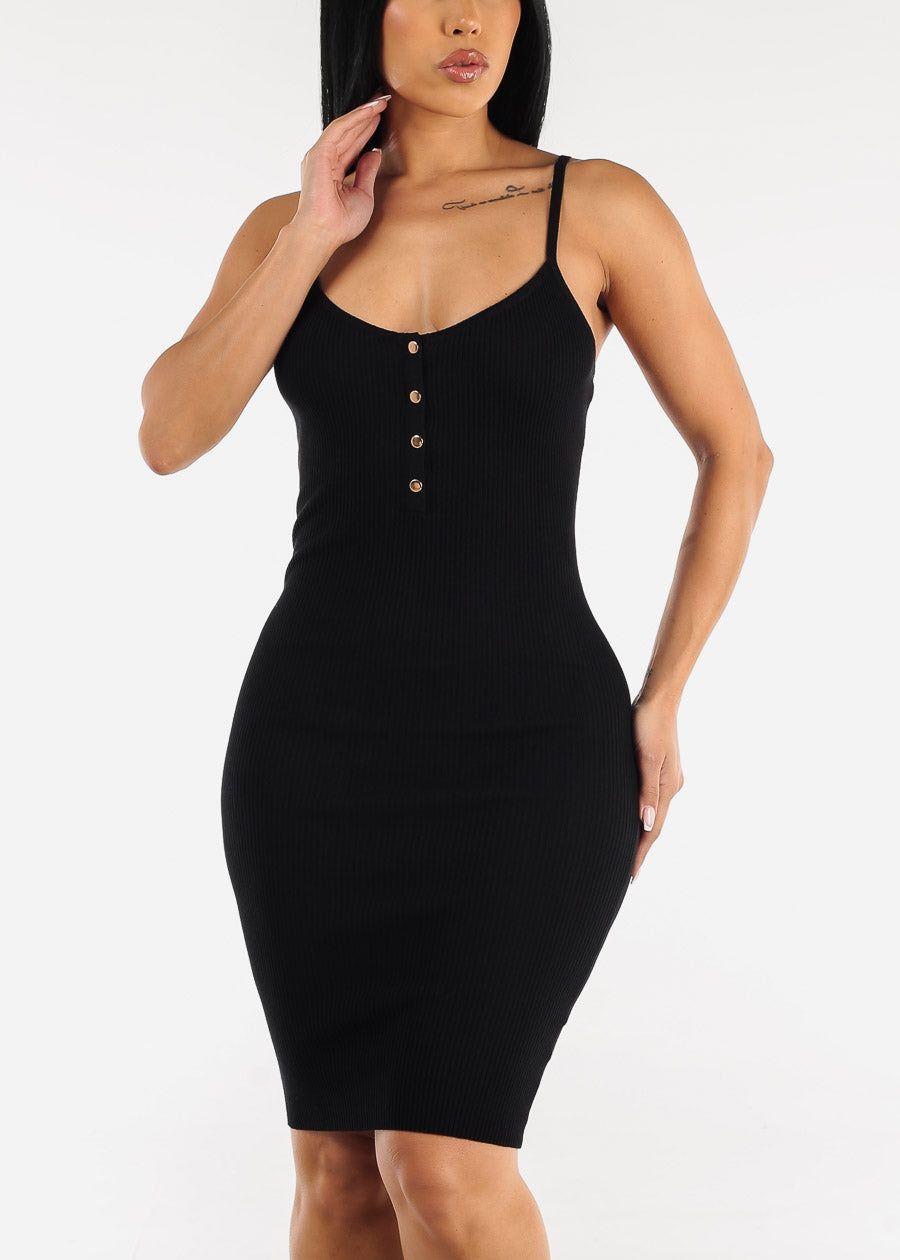 Black Sleeveless Knit Stretchy Bodycon Dress sold by Moda