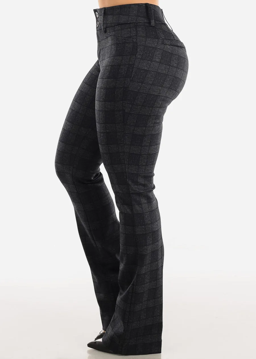 High Waist Plaid Bootcut Stretch Dress Pants Charcoal sold by Moda product image thumbnail 4
