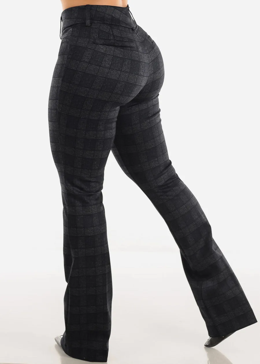 High Waist Plaid Bootcut Stretch Dress Pants Charcoal sold by Moda product image thumbnail 5