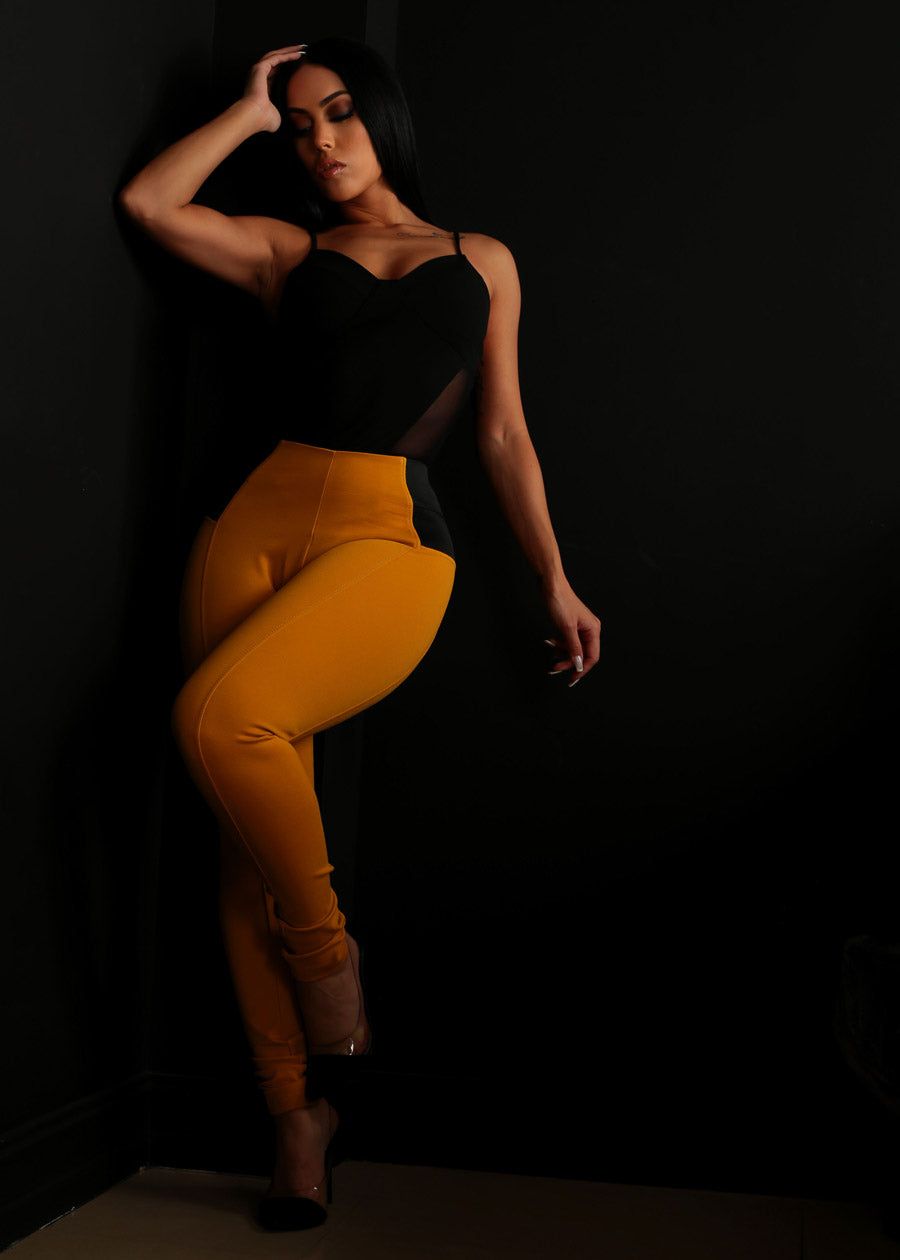 Sweetheart Neckline Black Bodysuit w Mesh Sides sold by Moda product image thumbnail 5