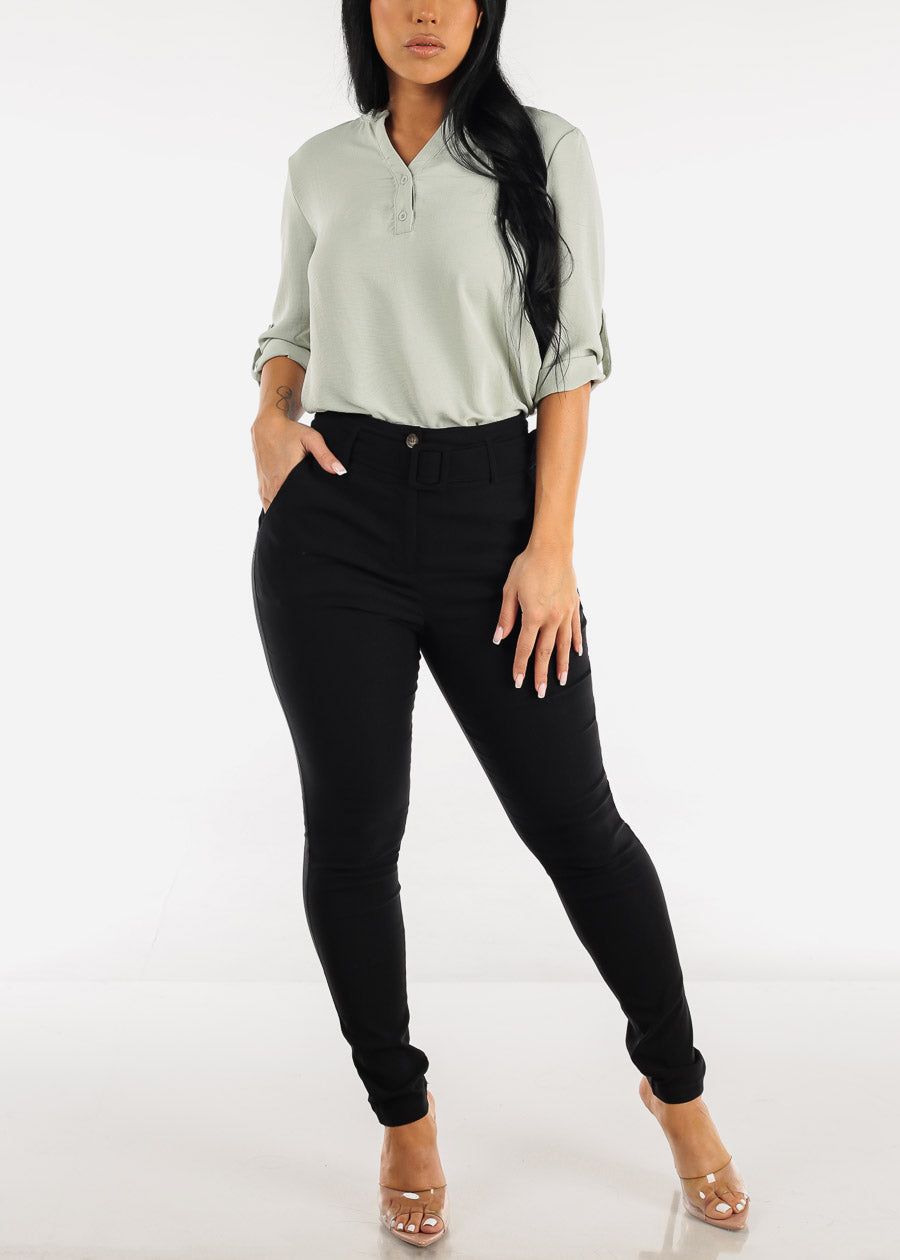 Quarter Sleeve Sage Woven Blouse sold by Moda product image thumbnail 2