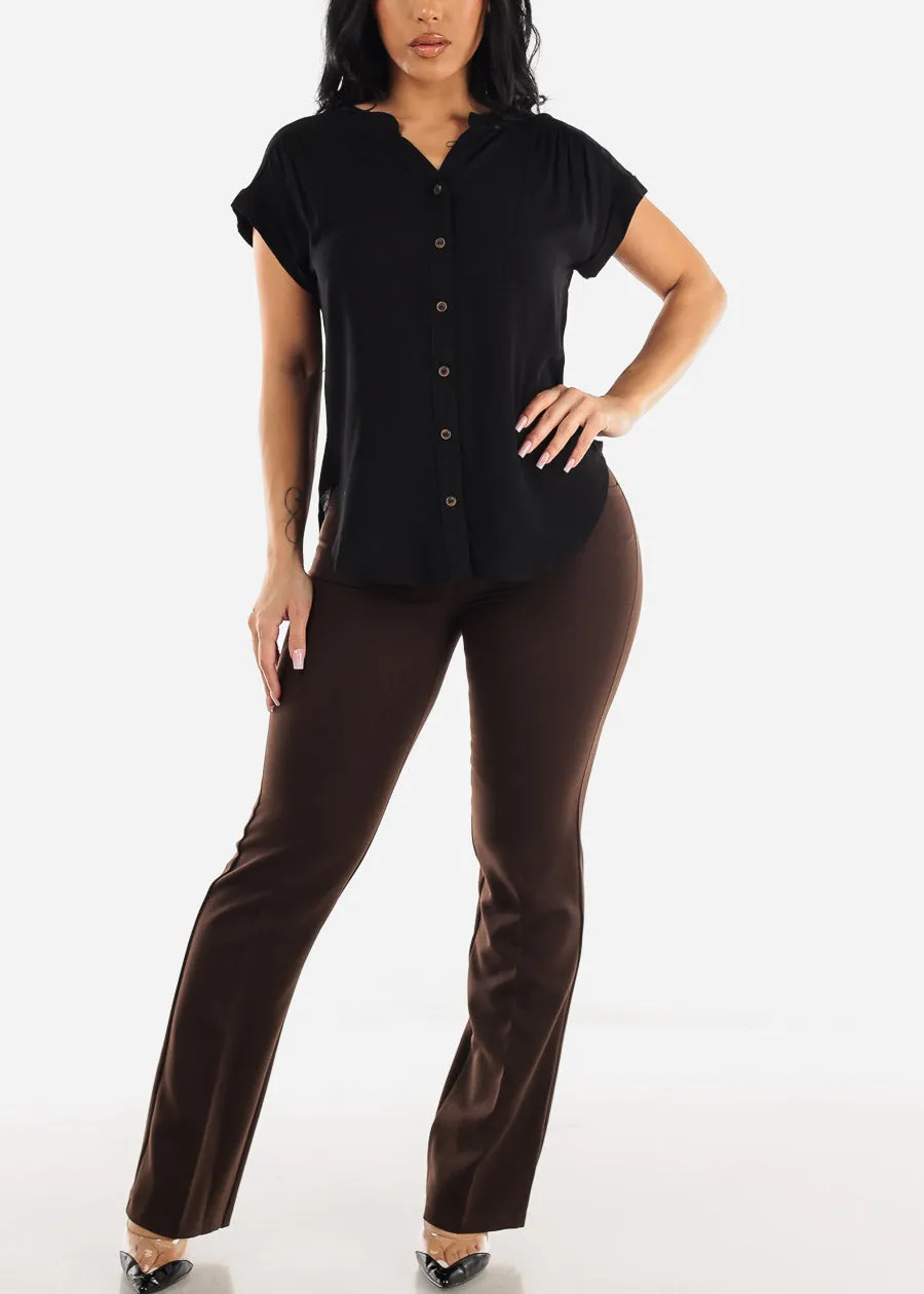 High Waisted Brown Bootcut Dress Pants sold by Moda product image thumbnail 2