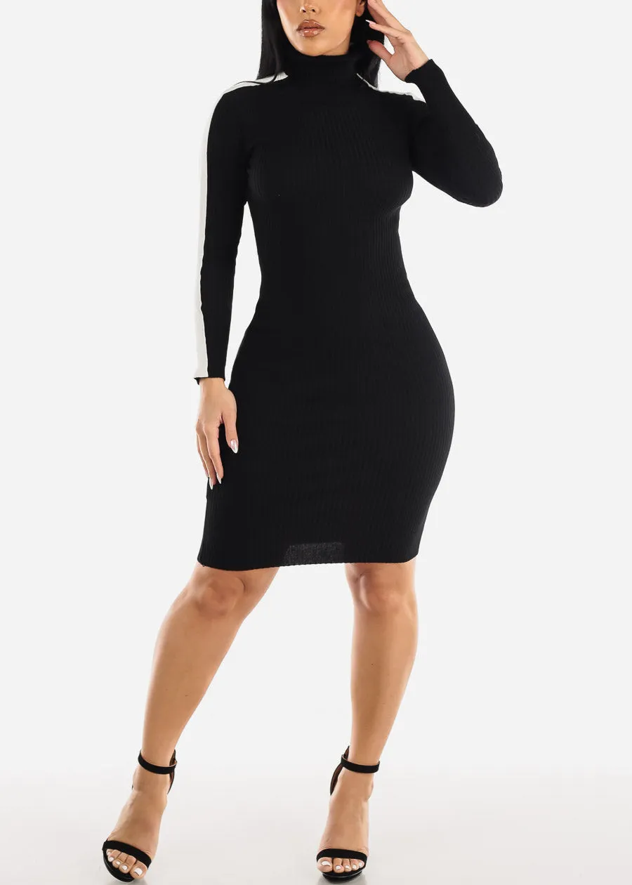 Black Long Sleeve Turtleneck Sweater Dress sold by Moda product image thumbnail 2