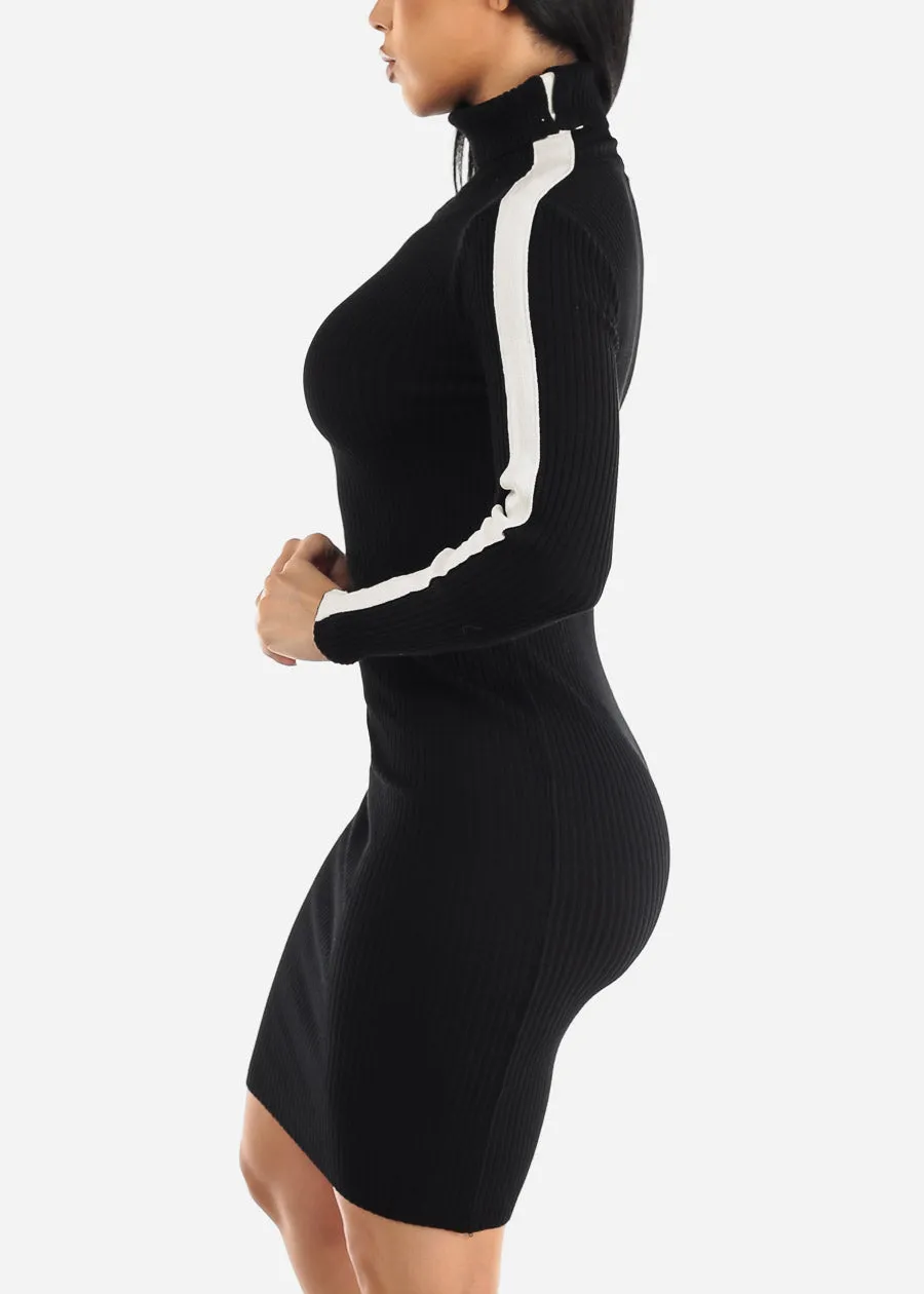 Black Long Sleeve Turtleneck Sweater Dress sold by Moda product image thumbnail 3