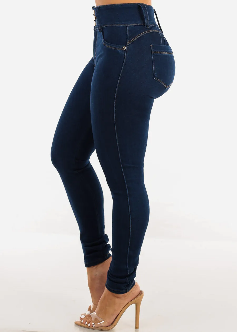 Butt Lift Super High Waist Skinny Jeans Dark Navy sold by Moda product image thumbnail 4