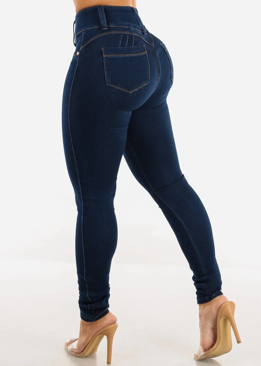 Butt Lift Super High Waist Skinny Jeans Dark Navy sold by Moda product image thumbnail 5