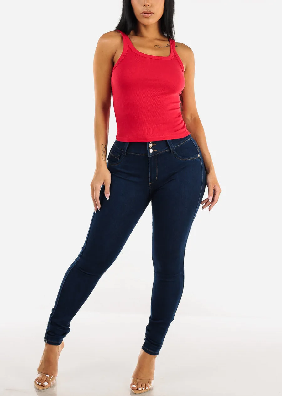 Butt Lift Super High Waist Skinny Jeans Dark Navy sold by Moda product image thumbnail 2