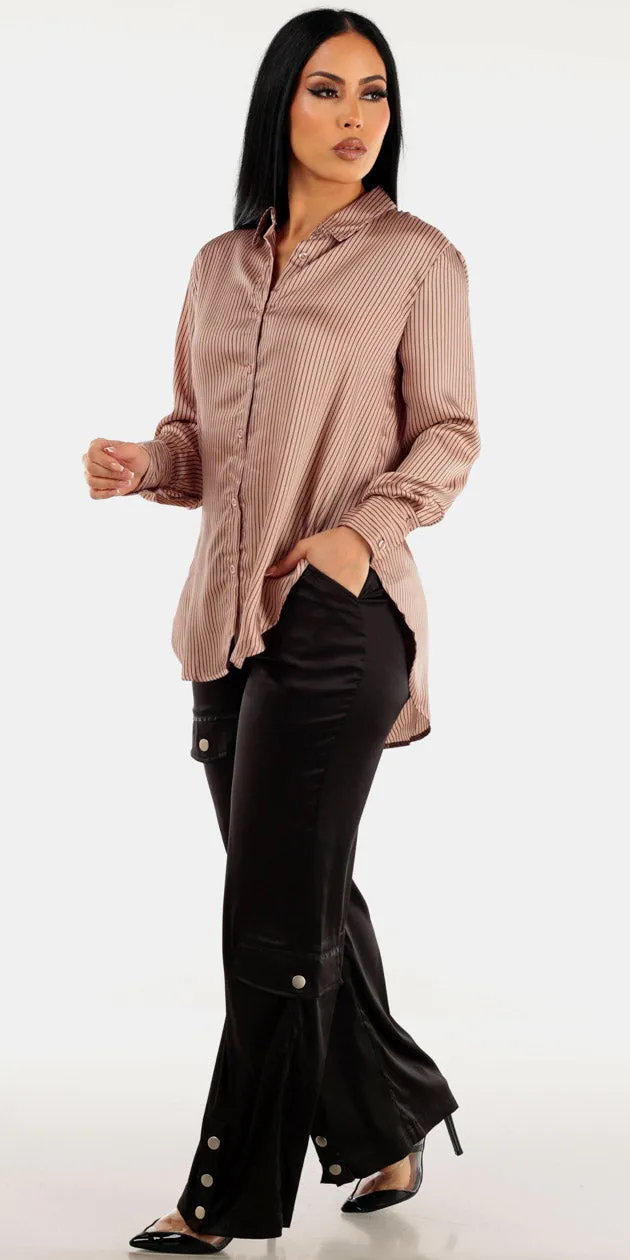 Stripe Satin Black Wide Leg Look sold by Moda product image thumbnail 2