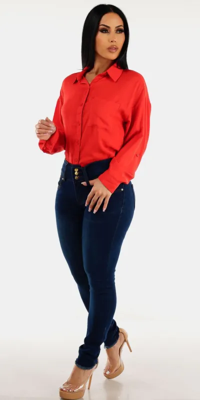 Red Shirt Dark Denim Set sold by Moda