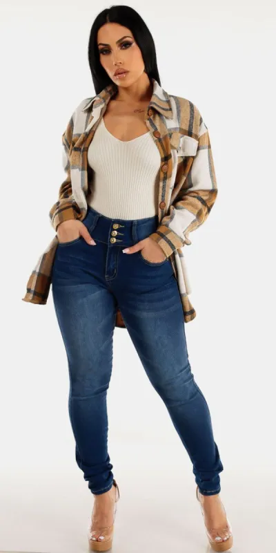 3pc Denim Shacket Outfit sold by Moda
