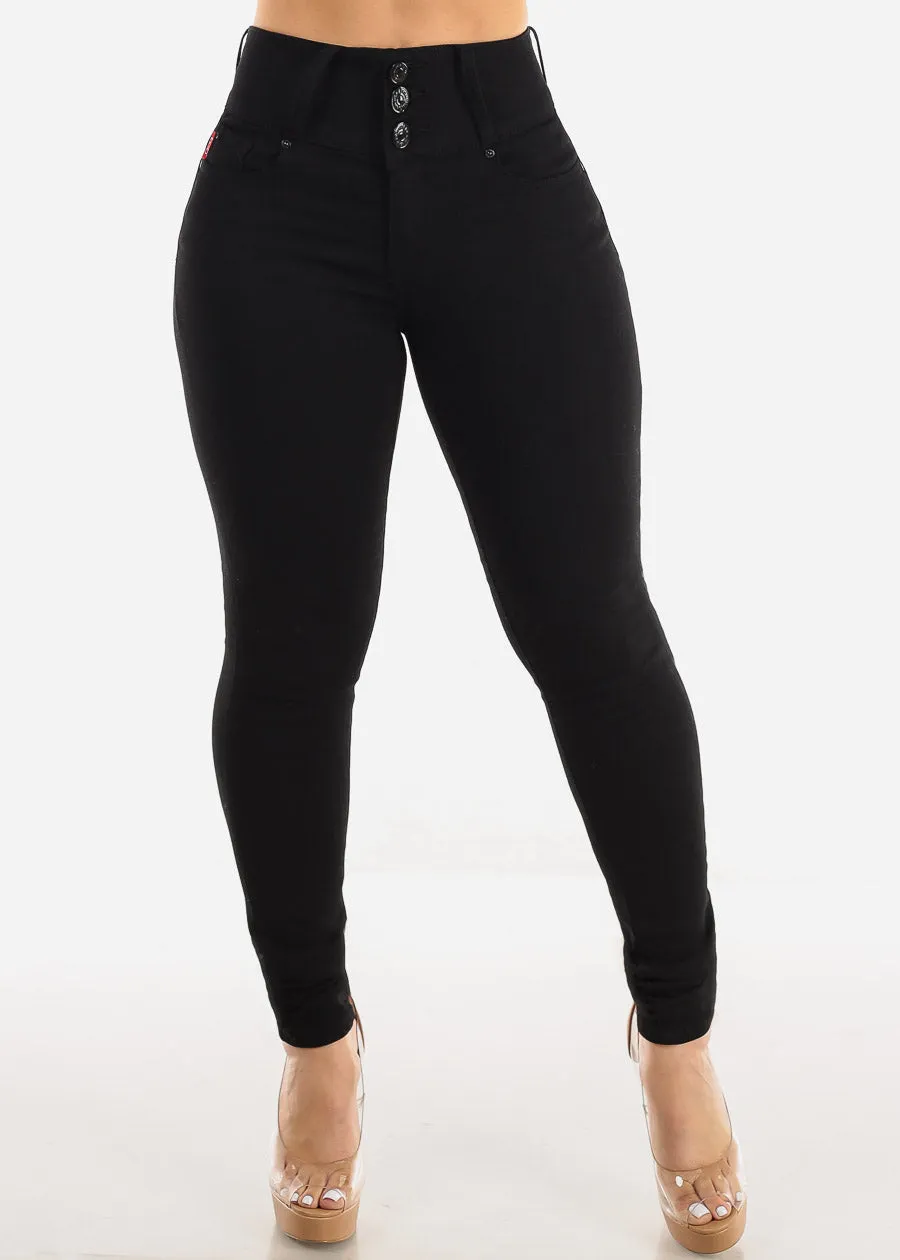 3 Button High Waisted Levantacola Black Skinny Jeans sold by Moda product image thumbnail 3