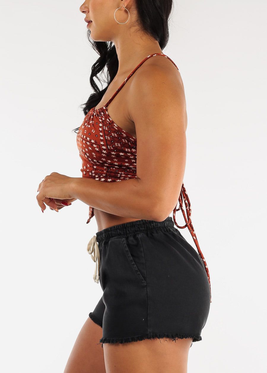 Strappy Open Back Printed Crop Top Brick sold by Moda product image thumbnail 4