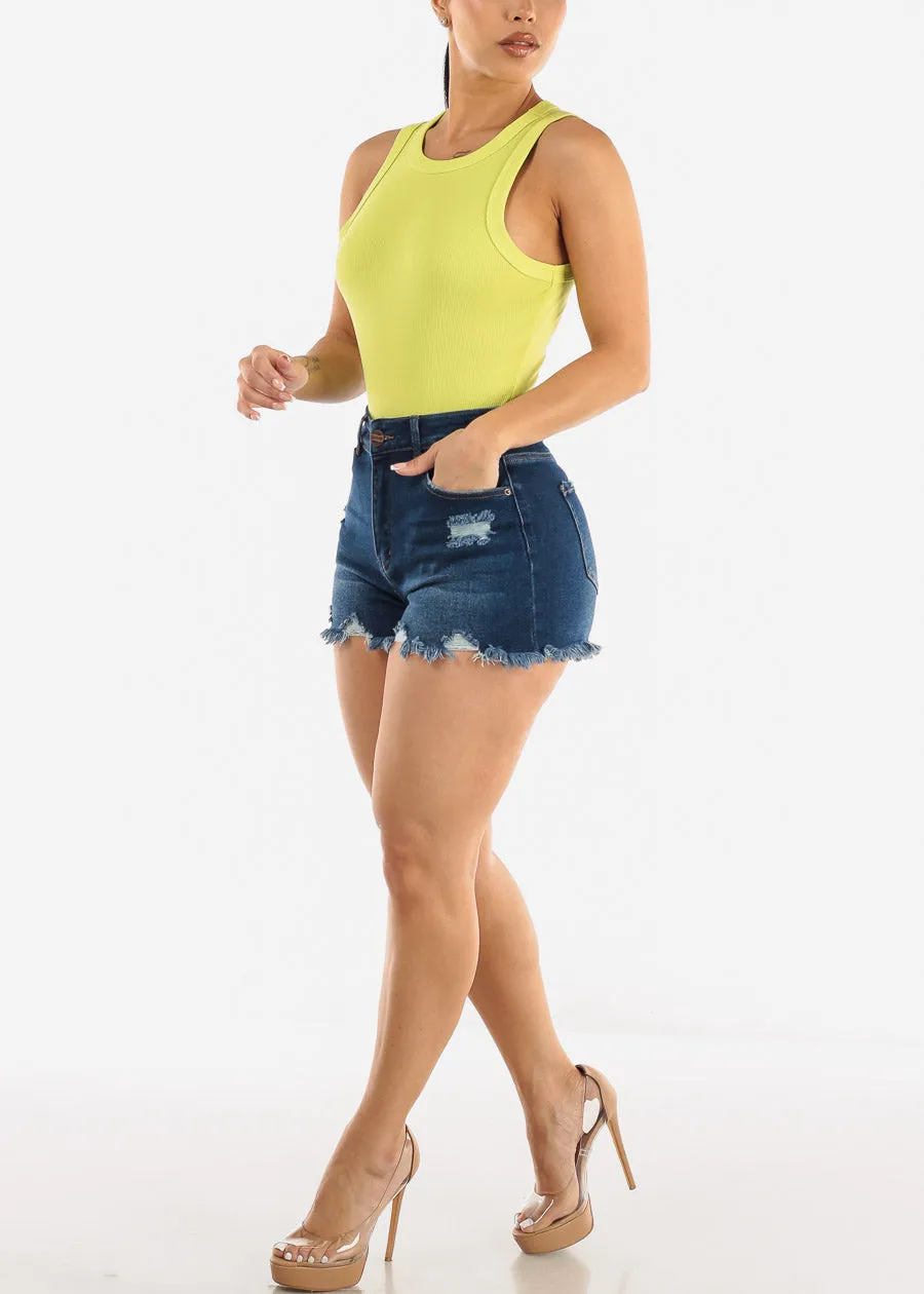 Sleeveless Crewneck Thong Bodysuit Neon Lime sold by Moda product image thumbnail 2