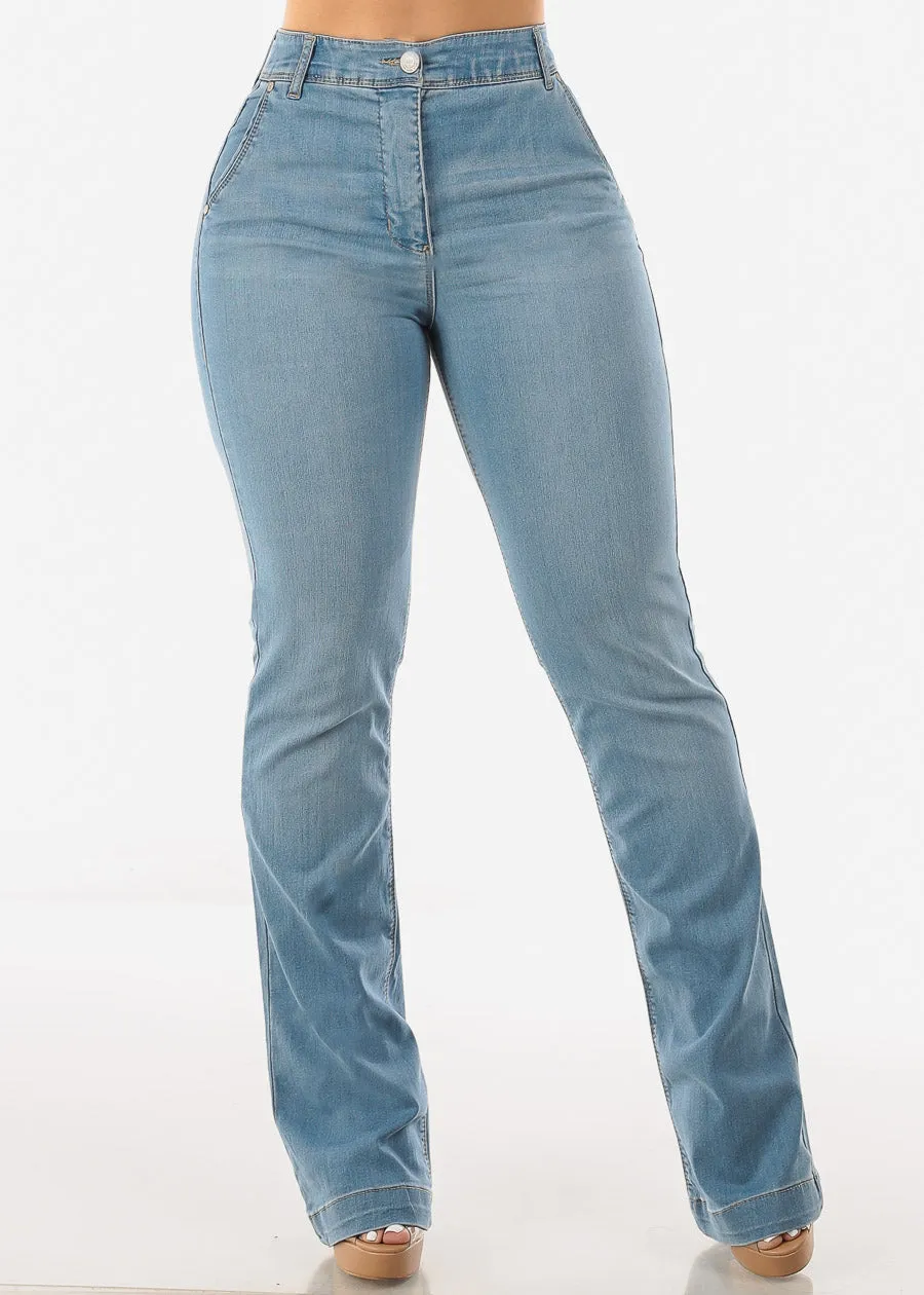 Super High Waisted Butt Lifting Bootcut Jeans Light Wash sold by Moda product image thumbnail 5