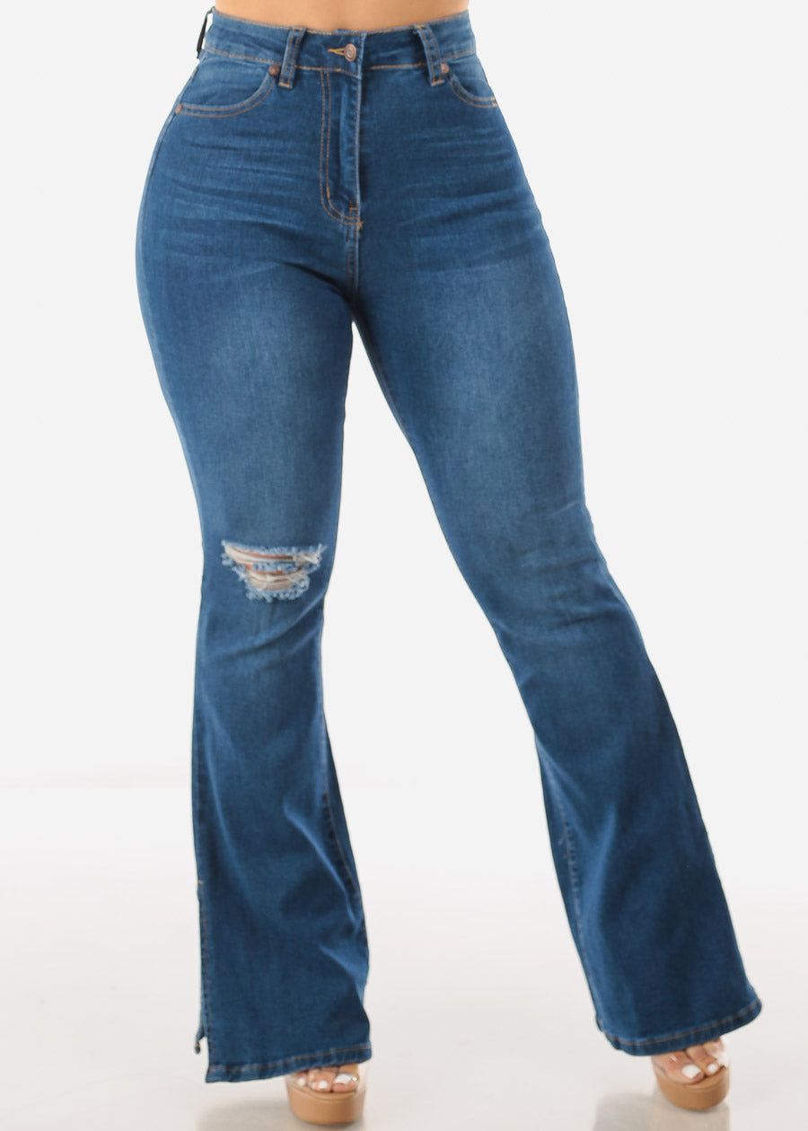 High Waist Butt Lifting Flare Bootcut Jeans Med Blue sold by Moda product image thumbnail 3