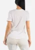 White Cuffed Short Sleeve Round Hem Oversized Top sold by Moda