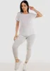 White Cuffed Short Sleeve Round Hem Oversized Top sold by Moda