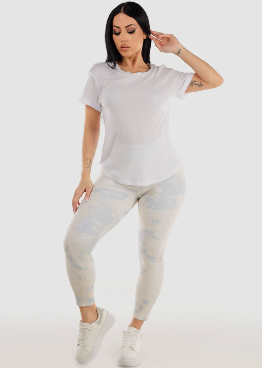 White Cuffed Short Sleeve Round Hem Oversized Top sold by Moda product image thumbnail 2