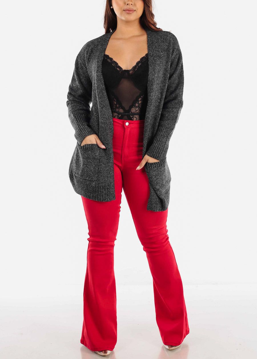 Long Sleeve Charcoal Cardigan w Pockets sold by Moda product image thumbnail 2