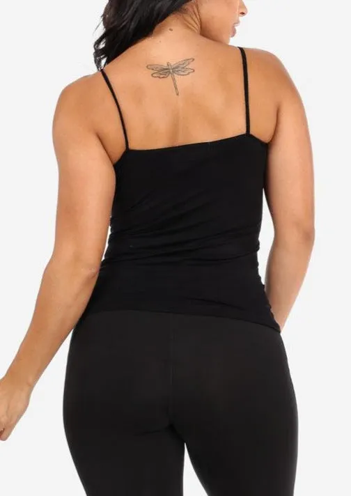 One Size Spaghetti Strap Seamless Top (Black) sold by Moda product image thumbnail 2