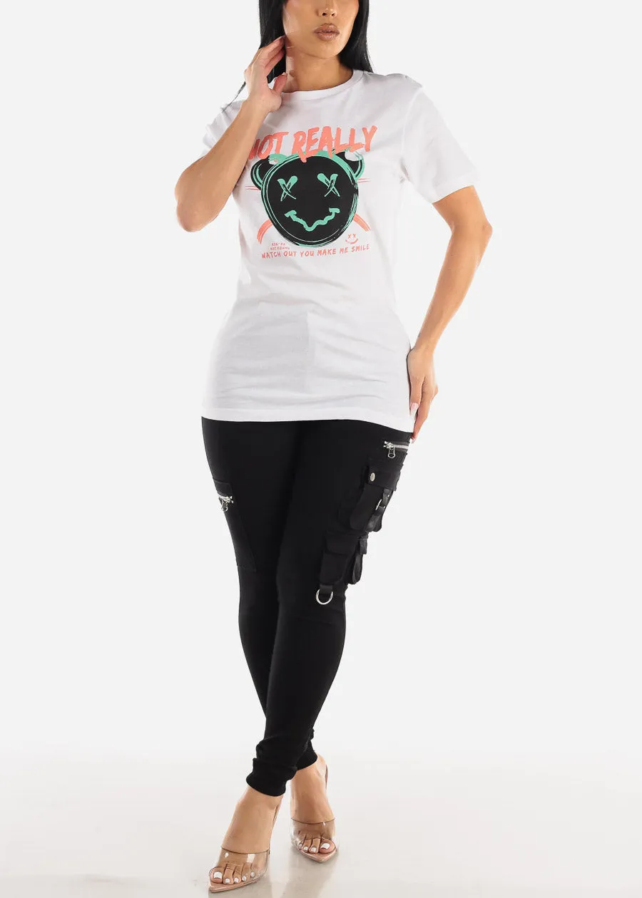 White Short Sleeve Not Really Graphic Tee sold by Moda product image thumbnail 2