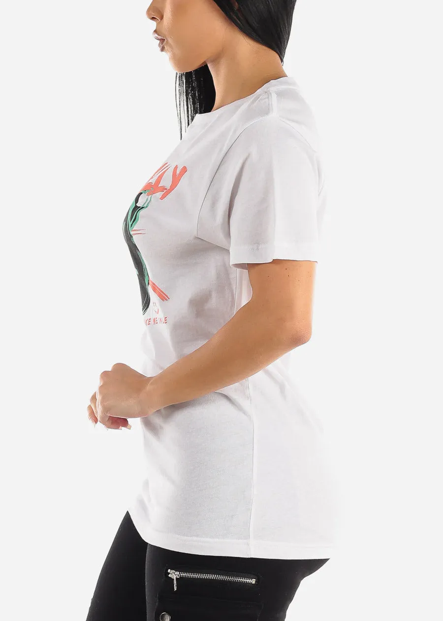 White Short Sleeve Not Really Graphic Tee sold by Moda product image thumbnail 3