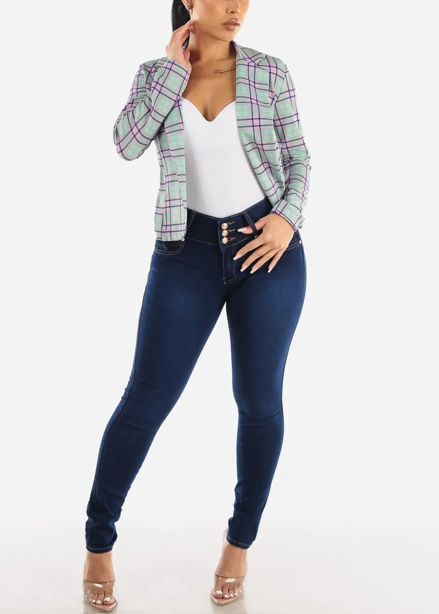 MX JEANS Butt Lifting Mid Rise Levantacola Dark Blue Skinny Jeans sold by Moda product image thumbnail 2