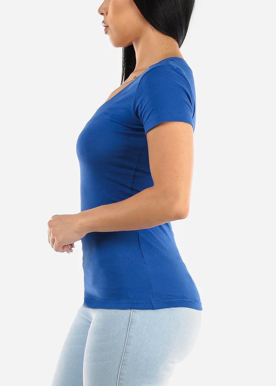 V-Neck Basic T-Shirt (Royal Blue) sold by Moda product image thumbnail 3