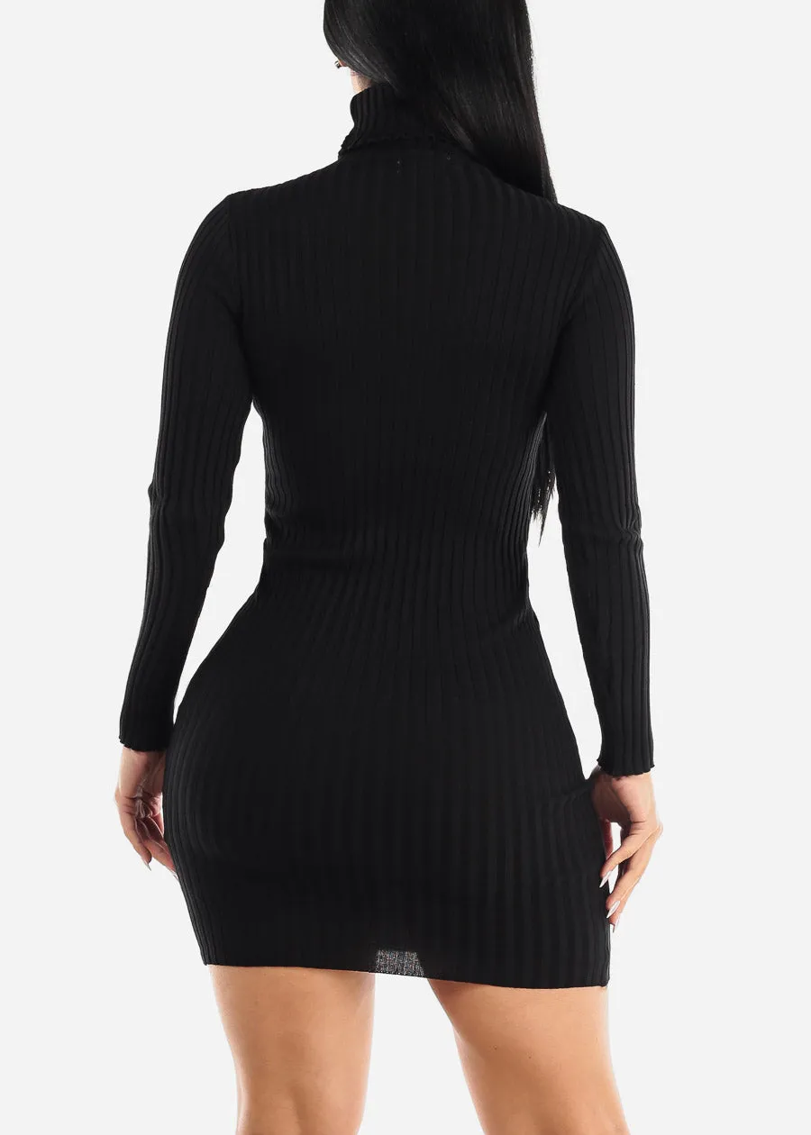Long Sleeve Black Turtleneck Sweater Dress w Pockets sold by Moda product image thumbnail 4