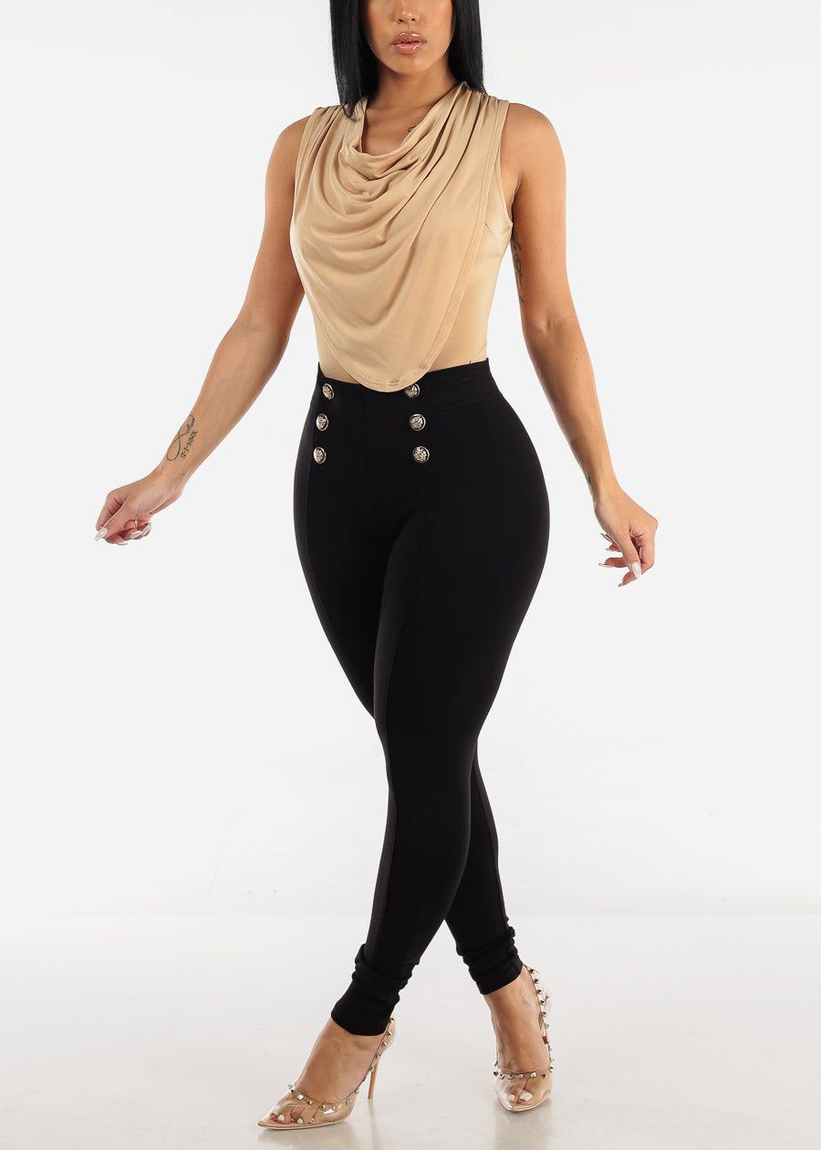 Cowl Neckline Sleeveless Bodysuit Nude sold by Moda product image thumbnail 5