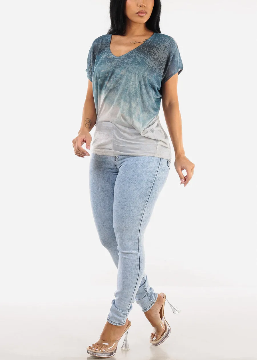 Short Dolman Sleeve Tie Dye Tunic Top sold by Moda product image thumbnail 2