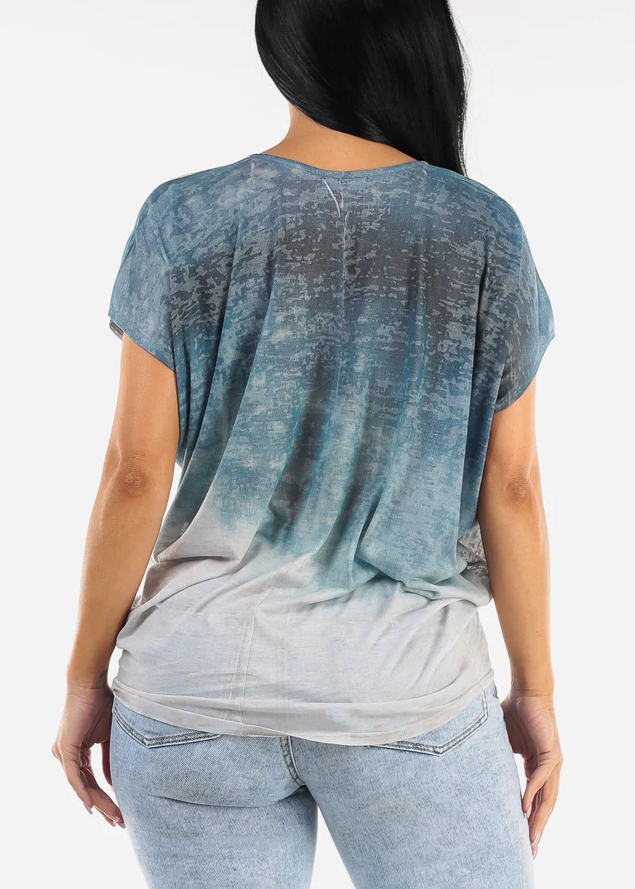 Short Dolman Sleeve Tie Dye Tunic Top sold by Moda product image thumbnail 4