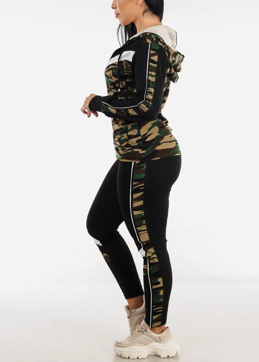 Olive Camo Activewear Jacket, Sports Bra & Leggings (3 PCE SET) sold by Moda product image thumbnail 4