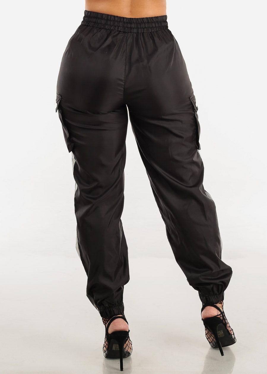 Black Reflective Sides Windbreaker Cargo Joggers sold by Moda product image thumbnail 4