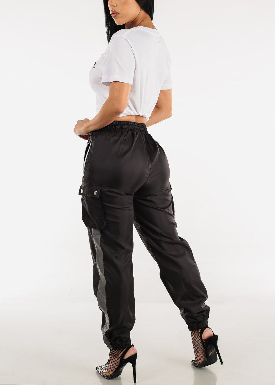 Black Reflective Sides Windbreaker Cargo Joggers sold by Moda product image thumbnail 5
