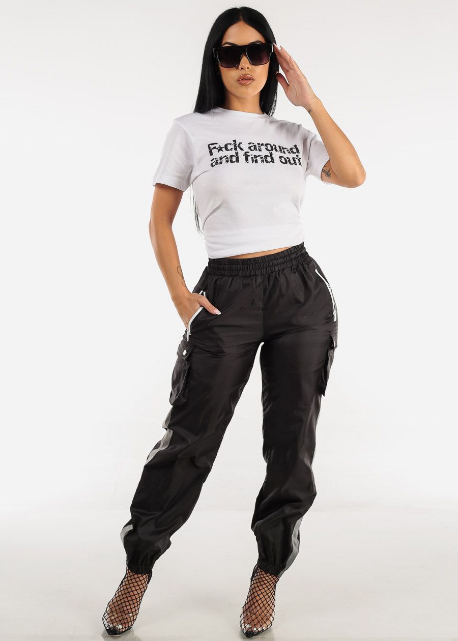 Black Reflective Sides Windbreaker Cargo Joggers sold by Moda product image thumbnail 2