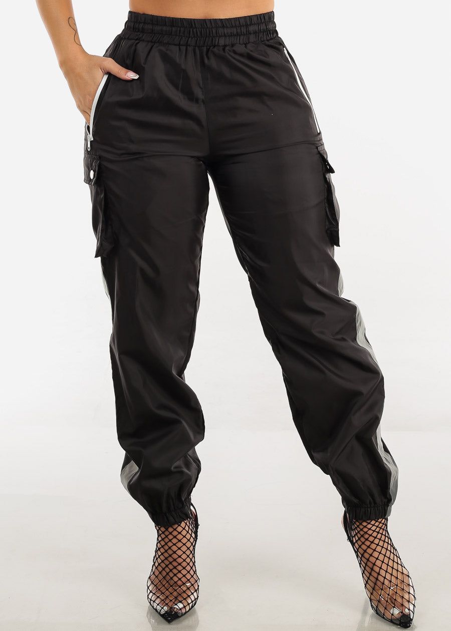 Black Reflective Sides Windbreaker Cargo Joggers sold by Moda product image thumbnail 3