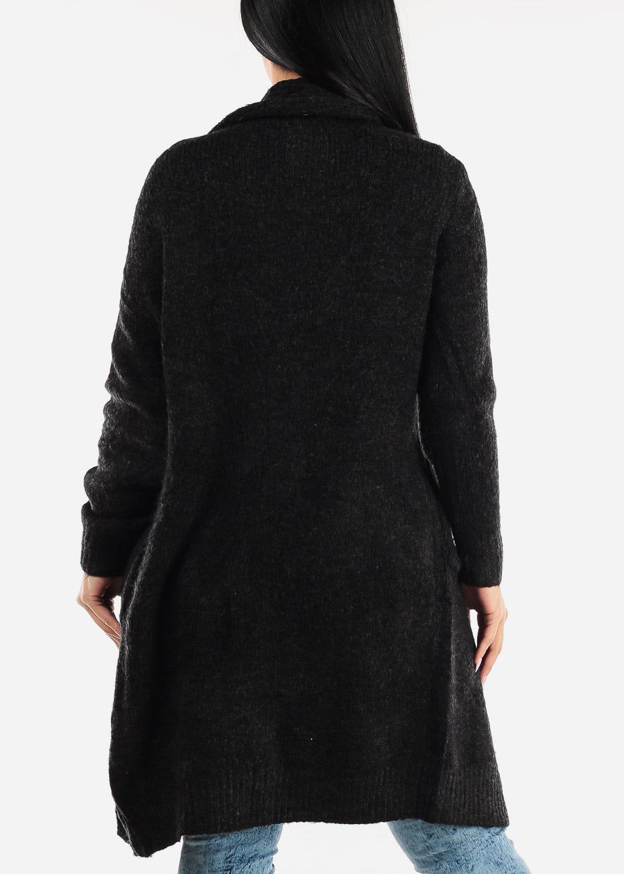 Long Sleeve Soft Knit Black Maxi Cardigan sold by Moda product image thumbnail 4